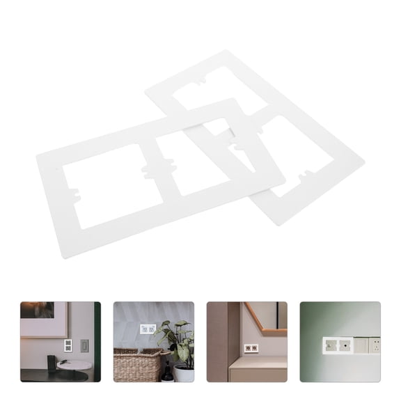 OULII 2Pcs White Outlet Cover Plate Decorative Socket Surround for Home Office and Hotel Use