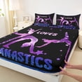 thumbnail image 3 of Homewish Gymnastics Lovers Twin Sheet Sets,Chic Gliitter Print Twin Fitted Sheet,Blue Purple Black Flat Sheet For Kids,Luxury Bedroom Decor,3-Piece, 3 of 7