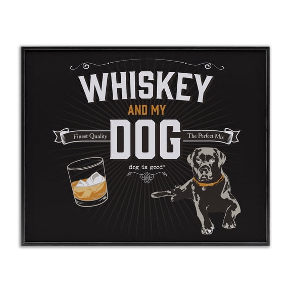 Stupell Industries Mid-Century Black Framed Giclee Art, 14 x 11, by Dog Is Good