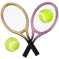 thumbnail image 1 of 2 sets of Miniature Tennis Rackets And Balls Model Mini Ornament Photo Prop (Random Color), 1 of 4