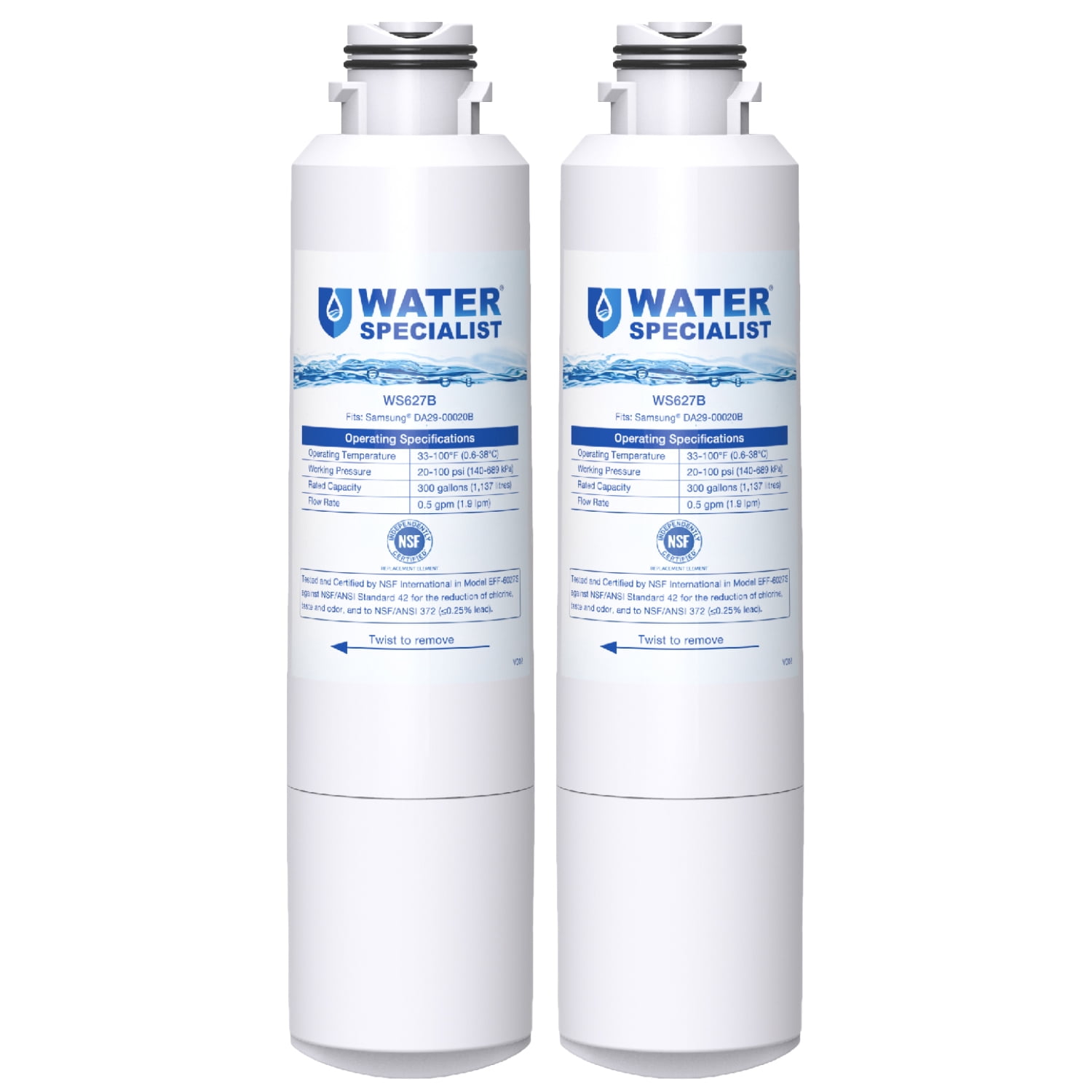 HAF-CIN Pack of 2 Kenmore 46-9101 HAF-CIN/EXP RF4287HARS Replacement for Samsung DA29-00020A/B RF28HMEDBSR FilterLogic NSF 53&42 Certified DA29-00020B Refrigerator Water Filter DA97-08006A