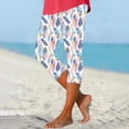 thumbnail image 2 of Pantalones de Yoga de Verano para Mujeres Ligeros de Alta Cintura de Impresión Capris, Pantalones de Gimnasio Y Entrenamiento de Ajuste Delgado con Cintura Elástica para Yoga, Correr, 2 of 8
