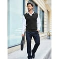 thumbnail image 4 of Coshow Men's Knitted Vest V neck Button Down Sleeveless Vest Casual Chunky Knit Cardigan, 4 of 5