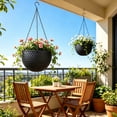 thumbnail image 4 of Honeycomb Hanging Planter Basket with Drainage Plug - Weather Resistant for Indoor Outdoor Balcony Patio Window Plants Herbs Flowers, 4 of 7