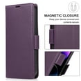 thumbnail image 7 of Feishell Wallet Case for iPhone 12 Pro / 12 6.1", Premium PU Leather Magnetic Closure Flip Kickstand Folio Case with RFID Blocking Credit Card Slots Shockproof Phone Cover with Wrist Strap,Darkpurple, 7 of 7