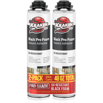 Kraken Bond Pro Black Expanding Spray Foam - Pond & Landscape Sealant - UV & Water Resistant - Gun Use (Not Included) - 2 Pack