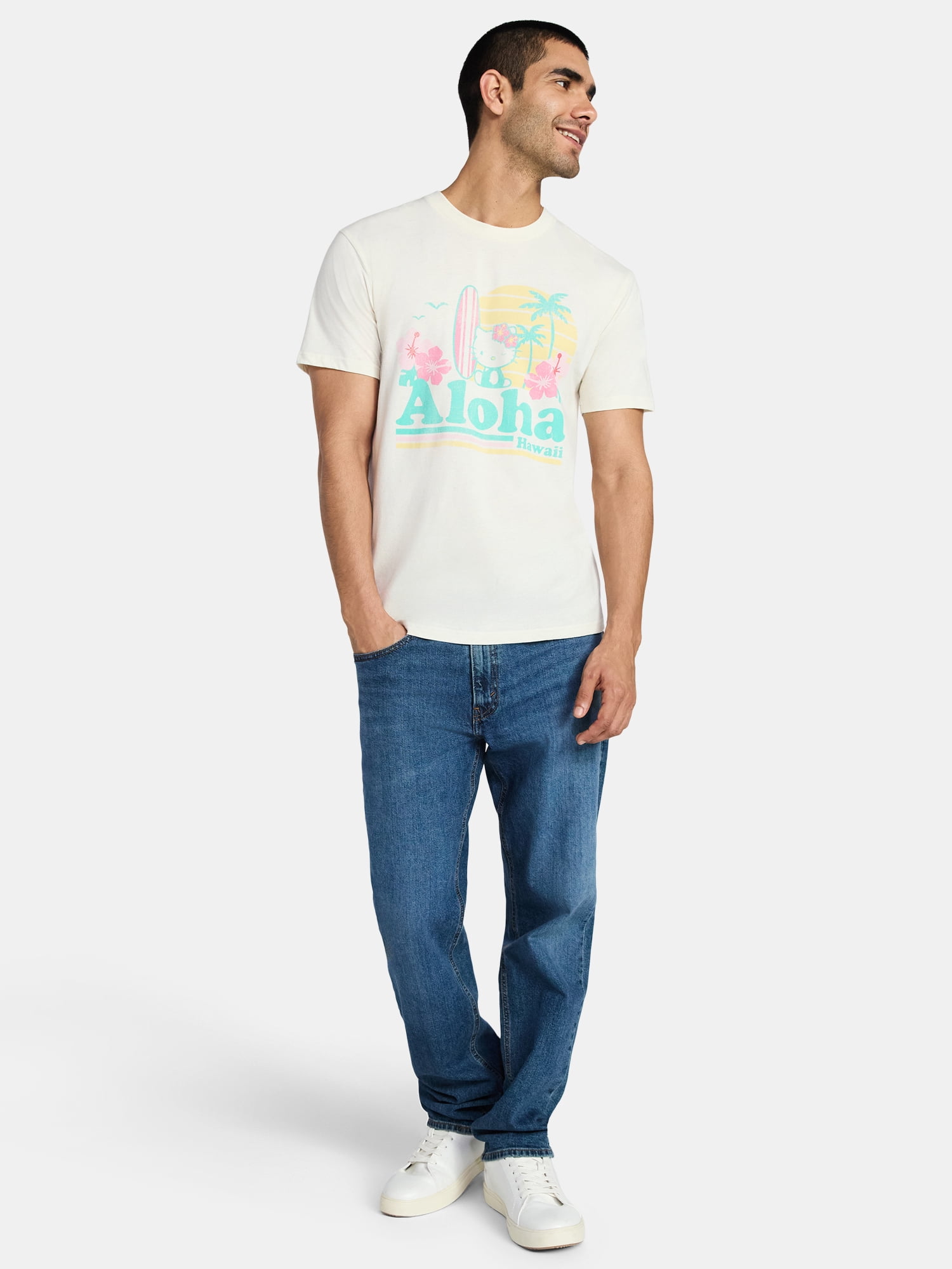 Hello Kitty x Hawaii Men's and Big Men's Graphic Tee, Sizes XS-3XL