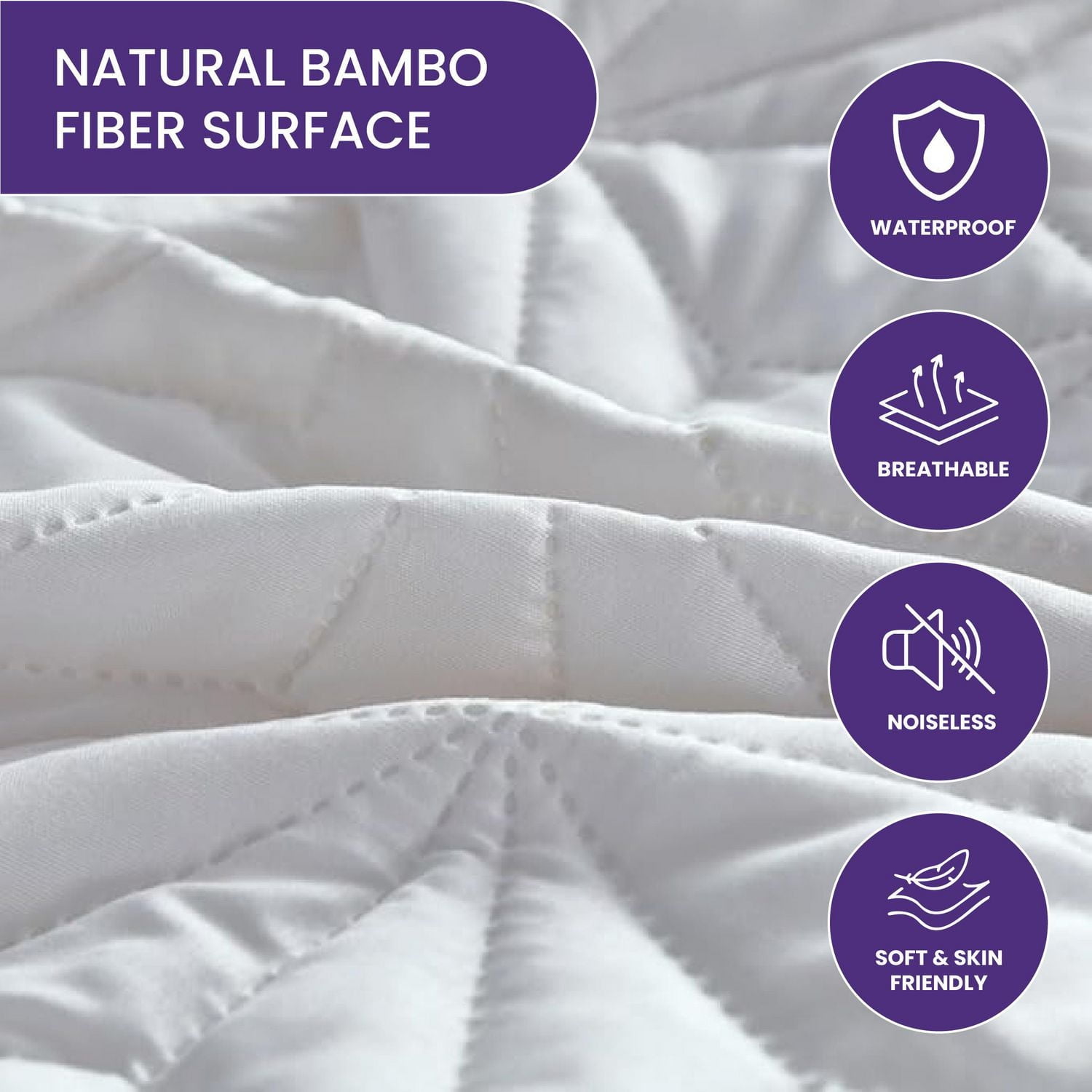 Beddora Queen Waterproof Mattress Protector – Hypoallergenic, 200 GSM Plush Polyfill, 15” Deep Pocket Elastic Fit – Machine Washable