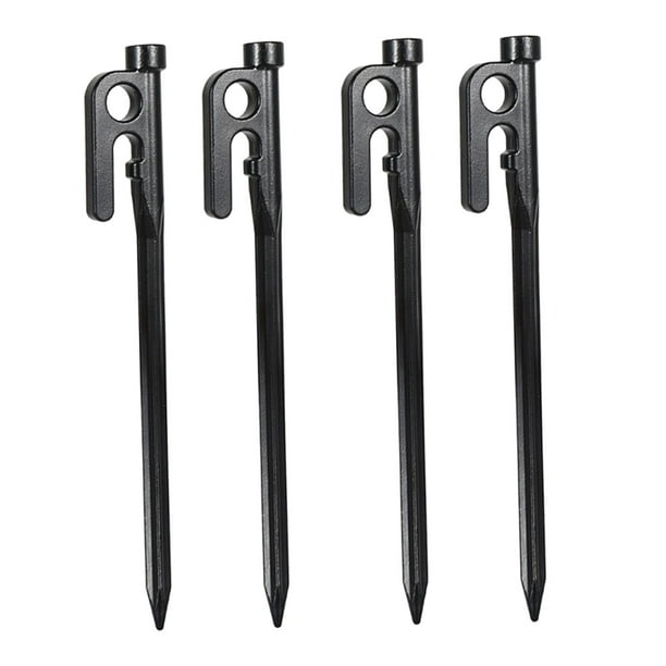 201 Stainless Steel Tent Stakes 4pcs Heavy Duty And Durable Tent Pegs Hook  20cm black