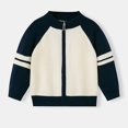 thumbnail image 2 of CYRBOKO Toddler Boys Cardigans, Long Sleeve Crew Neck Casual Winter Kids Clothig Beige Size 6 T, 2 of 9