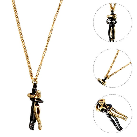 Soimiss 1Pc Black Couple's Neck Jewelry Stylish Love Witness Pendant Valentine's Day Decor