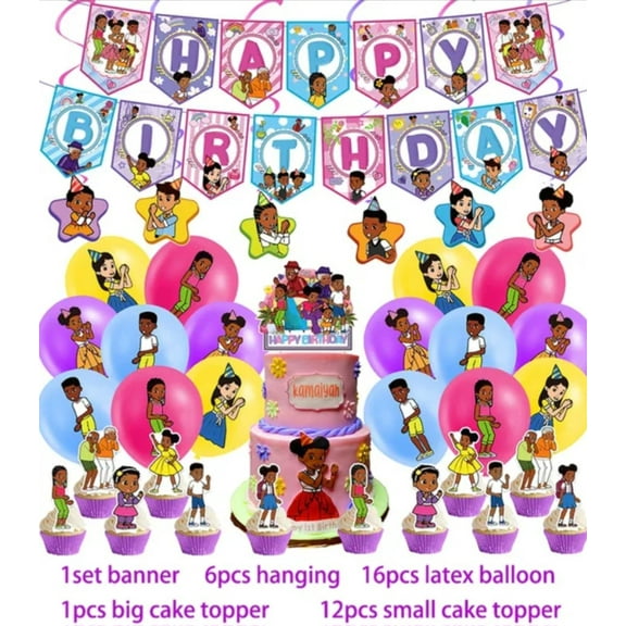Gracie's Corner Birthday Party Decorations, Music Gracie Birthday Banner - Cake&Cupcake Toppers - 16 Latex Balloon for Gracie Theme Party Supplies