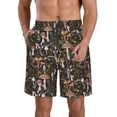 thumbnail image 2 of Uemuo Mushroom Garnish Pattern Men's Swim Trunks Hawaiian Beach Bathing Suit Swimsuits Beach Quick-Dry Shorts with Pockets-Medium, 2 of 9