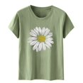 thumbnail image 4 of Women's T Shirts Short Sleeve Sunflower Plus Size Loose Blouse Girl Graphic Tees Summer Casual T-shirt Tops, 4 of 5