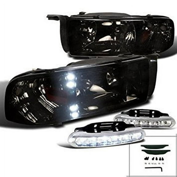 Dodge Ram Led Smoke Headlights Corner  DRL Bumper Fog Lamps