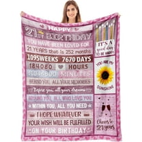 21st Birthday Gifts for Her, Gifts for 21 Year Old Girls Female, 21st Birthday Decorations for Girls, 21st Bday Gift Ideas, Happy 21st Birthday Gifts for Bestie Sister Blankets 50" x 60"