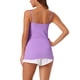 thumbnail image 3 of Camisetas de tirantes ajustables para mujer INSPIRE CHIC con sujetador incorporado, corte slim, escote redondo, talla XS, color púrpura, 3 of 6