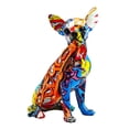 thumbnail image 3 of Estatuilla de Perro de Resina Colorida Manualidades Esculturas de Chihuahua Adornos, 3 of 9