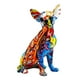 thumbnail image 1 of Figura de perro colorida artesanía de resina esta decoración de la casa en figura tallada de Chihuahua, 1 of 6
