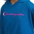 thumbnail image 3 of Champion Girls Pullover Fleece Hoodie - Teal - Size X-Large, 3 of 4