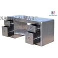 thumbnail image 1 of Deco Aviator Writing Desk - Aluminium Table Mid Century Industrial Furniture, 1 of 5