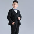 thumbnail image 3 of YTDSCS Kids Youth Boys Suits Slim Fit Dress Outfit 3PCS Toddler Fleece Gentleman Dress Set Suit Jacket + Pants + Bowtie Fall Winter Flower Girl Formal Suits for 5-16 Years, 3 of 8