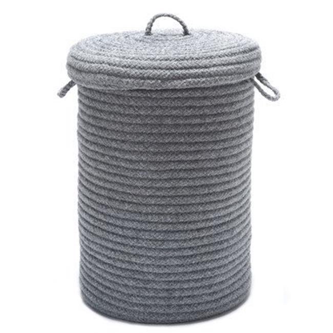 Wool Blend Light Gray hamper w/ lid