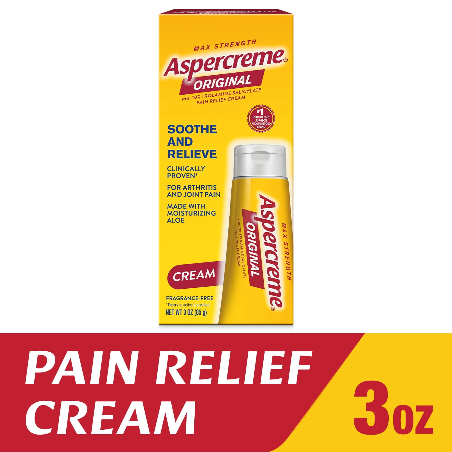 Aspercreme Pain Relieving Creme 3 Oz Odor Free Walmart
