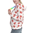 thumbnail image 2 of Lsque Hand Drawn Strawberry Pattern Casual Women's Hoodie,Hooded Sweatshirt with Kangaroo Pocket,Pullover Hoodie with Eye-catching Drawstrings-X-Large, 2 of 7