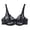 Black, variant on QHFBli Women Plus Size Floral Lace Underwire Bra, Thin Cotton Cup Adjustable Shape Bra, Side Support Hide Armpit Comfort Bras Black 95C