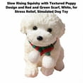 thumbnail image 3 of Slow Rising Squishy with Textured Puppy Design and Red and Green Scarf, White, for Relaxation, Simulated Dog Toy, 3 of 3