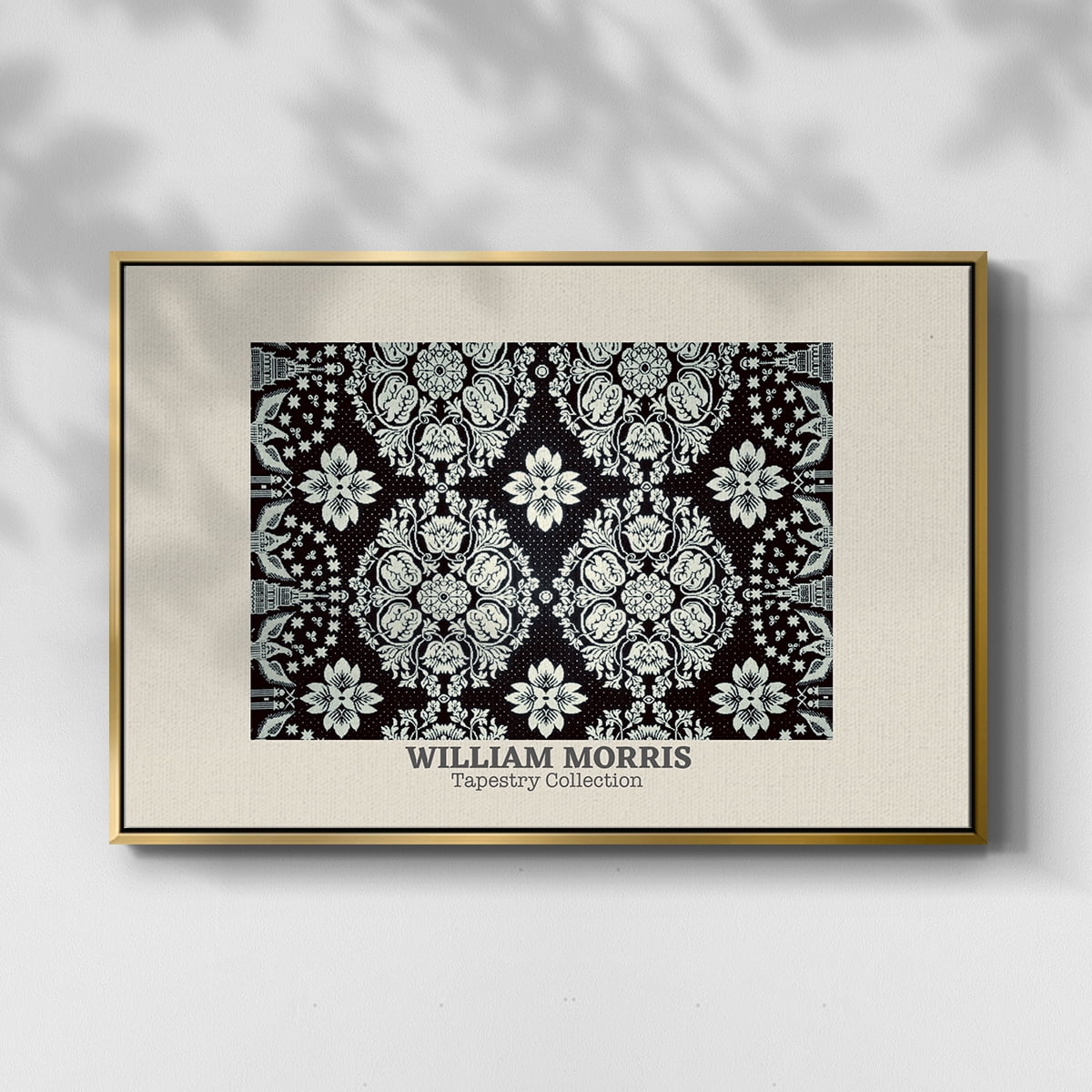 Vintage Abstract Print-XLVII Framed in Gold Wood Gallery Wrapped Canvas 27 in. x 41 in.