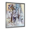 thumbnail image 2 of Designart 'The Lake With Winter Snowy Forest' Lake House Framed Art Print, 2 of 4