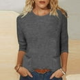 thumbnail image 2 of Fanxing Womens Tops 3/4 Sleeve Shirts Lightweight Summer T-Shirts Dark Gray,M, 2 of 5