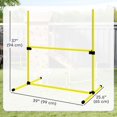 thumbnail image 2 of Set of 4 Adjustable Dog Agility Training Jump Bars, 37" Wide Pet Exercise Kit with Safety Top Bar & Carrying Bag, Yellow Plastic Equipment for Backyard or Indoor Training, 2 of 7