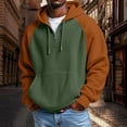 thumbnail image 2 of KHONTS Men's Quarter Zip Hoodies Drawstring Waffle Knit Hooded Sweatshirt Casual Long Sleeve Pullover Tops with Pocket Orange XXL, 2 of 4