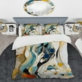 thumbnail image 2 of Designart "Liquid Ink Abstraction Harmony Blue and Yellow Fusion III" Abstract Liquid ink Bedding Covert Set - Abstract Blue Modern Bed Set With 2 Shams, 2 of 5