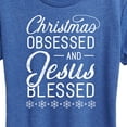 thumbnail image 3 of Instant Message - Christmas Obsessed Jesus Blessed - Women's Short Sleeve Graphic T-Shirt, 3 of 6