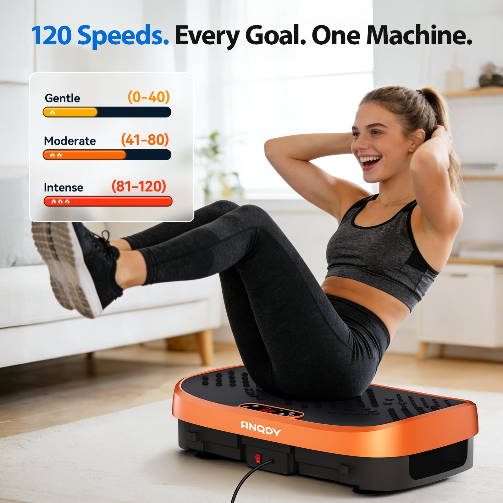 Anqdy Vibration Plate Exercise Machine for Lymphatic Drainage Full Body Vibrating Plate for Home Exercise Gym,450lb Capacity