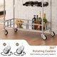 thumbnail image 4 of Yeshouse Carrito de bar con ruedas de 2 niveles, carrito compacto para licores con estantes con espejo, botellero y portacopas integrados, ideal para comedor, sala de estar o fiestas, 4 of 7