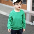 thumbnail image 3 of XYIJANI Hoodie Newborn Toddler Boys Girls Solid Color Long Sleeve Round Neck Pullover Sweatshirt Threaded Neckline (Green,80), 3 of 5