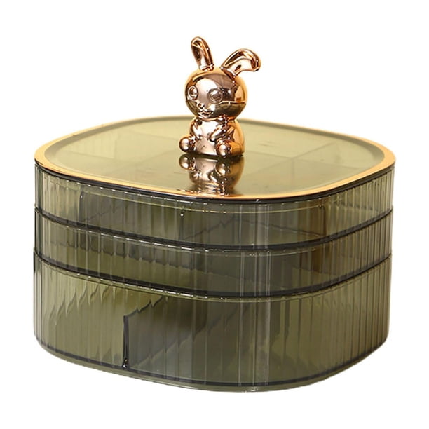 Caja de almacenamiento de joyas organizador de joyas, accesorios de viaje modernos de gran capacidad para mujeres, almacenamiento de joyas para Verde