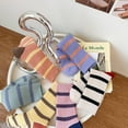 thumbnail image 6 of 5 Pairs Retro Style Colorful Striped Socks, Cute Athletic Crew socks for Women, 6 of 6