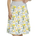 thumbnail image 1 of Women's Daffodils Daffodil Blossom Leaf A-line Printed Skirt Casual Wear, 3XL, Yellow Blue Green, by Ambesonne, 1 of 1