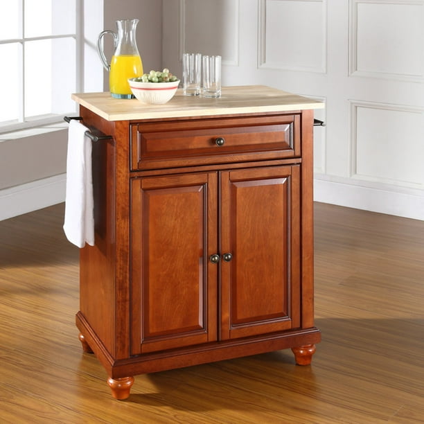 Crosley Cambridge Natural Wood Top Kitchen Island