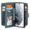 thumbnail image 4 of New Case Compatible With Samsung Galaxy S21 5g Cover Retro Leather Wallet Flip Magnetic Cover 10 Card Holder - Green, 4 of 5