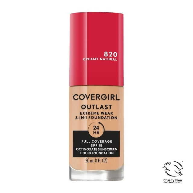 Base de maquillaje Covergirl líquida 3 en 1 outlast 820 creamy natural 30 ml