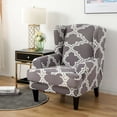 thumbnail image 2 of TOPCHANCES Wing Chair Slipcover Wingback Armchair Chair Slipcovers Sofa Covers 2-Piece Spandex Fabric Wing Back Wingback Armchair Chair Slipcovers, Gray, 2 of 10