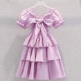 thumbnail image 6 of HOMADLES Girls Clothing Dresses Size 3-15, Girls Party Dresses Little Girls Dresses Crew Neck Summer Ruffle Dress Purple 5-6 T, 6 of 7