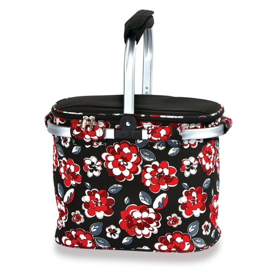 Picnic Plus Shelby Collapsible Market Tote - Red Carnation